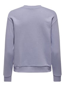 ONLY Normal geschnitten Rundhals Gerippte Ärmelbündchen Sweatshirt -Persian Violet - 15221015