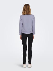 ONLY Normal geschnitten Rundhals Gerippte Ärmelbündchen Sweatshirt -Persian Violet - 15221015
