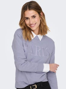 ONLY Regular Fit Round Neck Ribbed cuffs Sweatshirt -Persian Violet - 15221015
