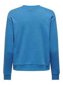 ONLY Regular fit O-hals Geribde mouwuiteinden Sweatshirt -French Blue - 15221015
