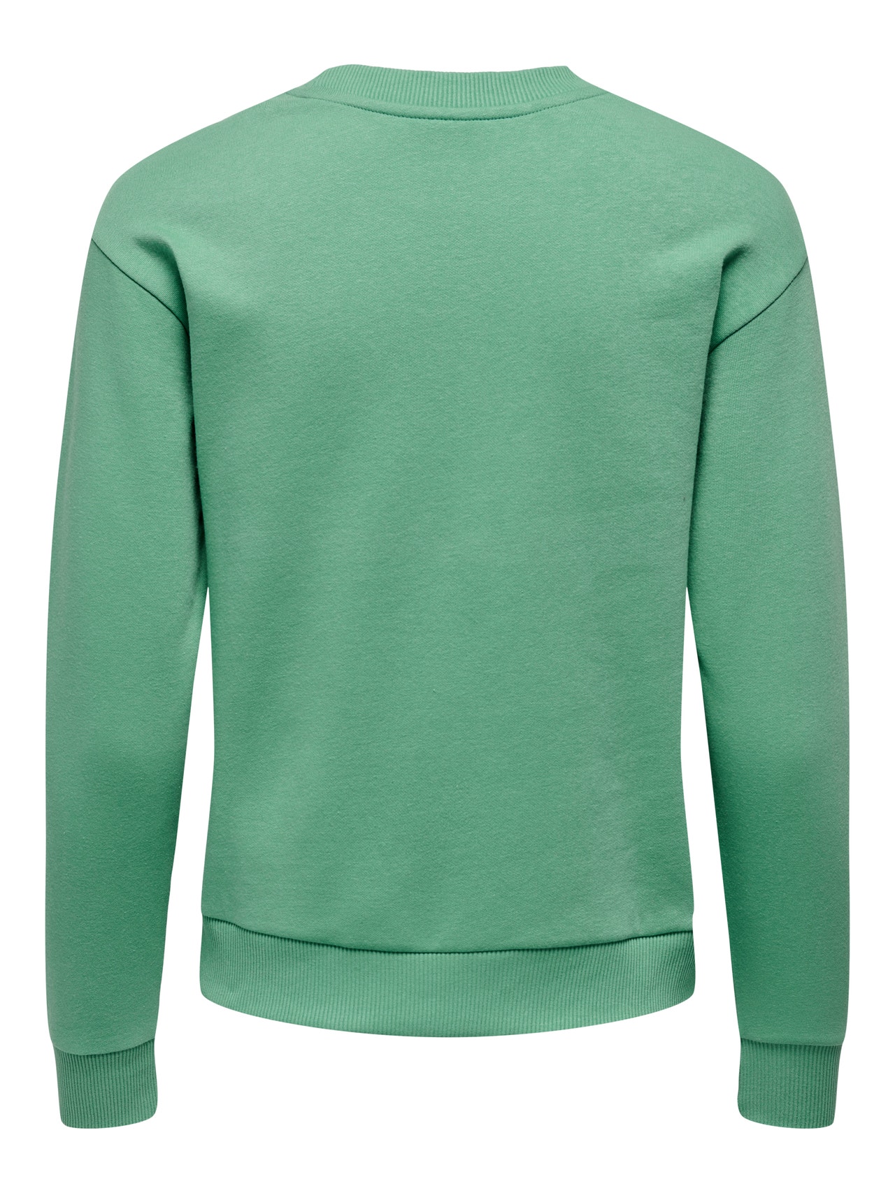 ONLY Normal geschnitten Rundhals Gerippte Ärmelbündchen Sweatshirt -Beryl Green - 15221015
