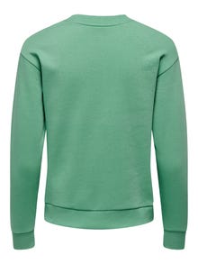 ONLY Normal geschnitten Rundhals Gerippte Ärmelbündchen Sweatshirt -Beryl Green - 15221015
