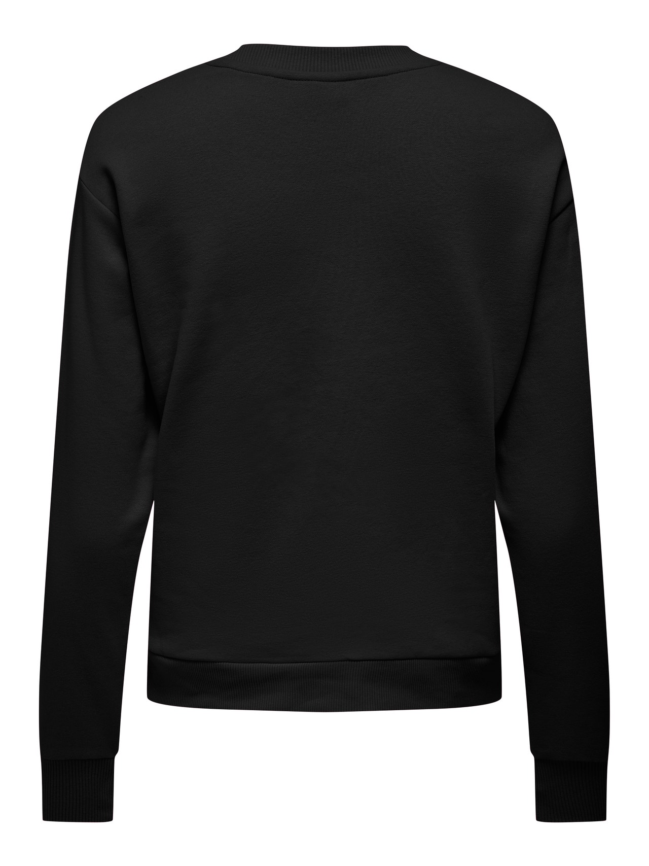 ONLY Regular fit O-hals Geribde mouwuiteinden Sweatshirt -Black - 15221015