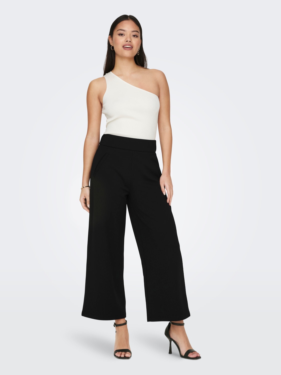 ONLY Wide Leg Fit Mid waist Trousers -Black - 15221060