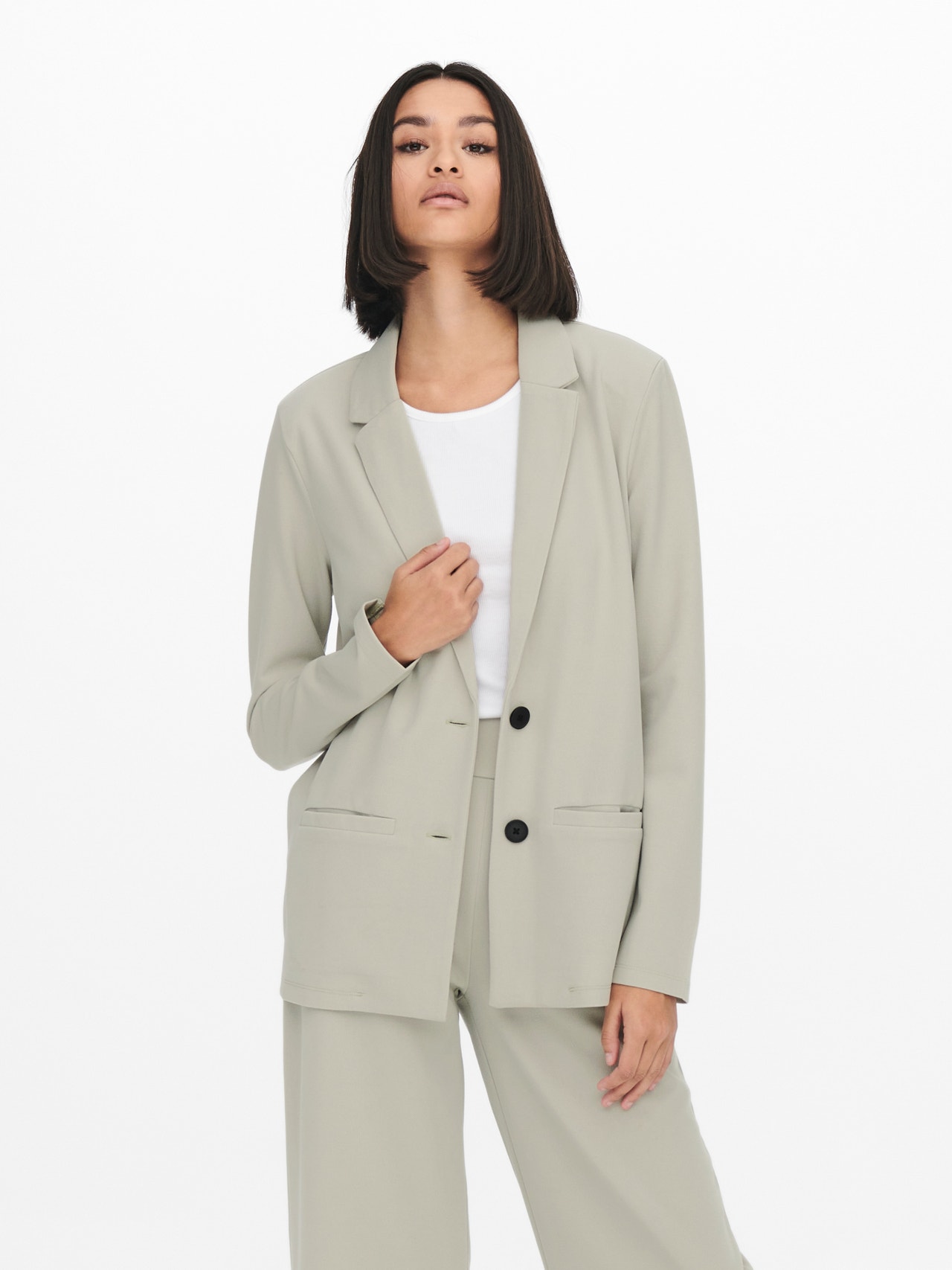 ONLY Blazers Regular Fit Col à revers -Mineral Gray - 15221235