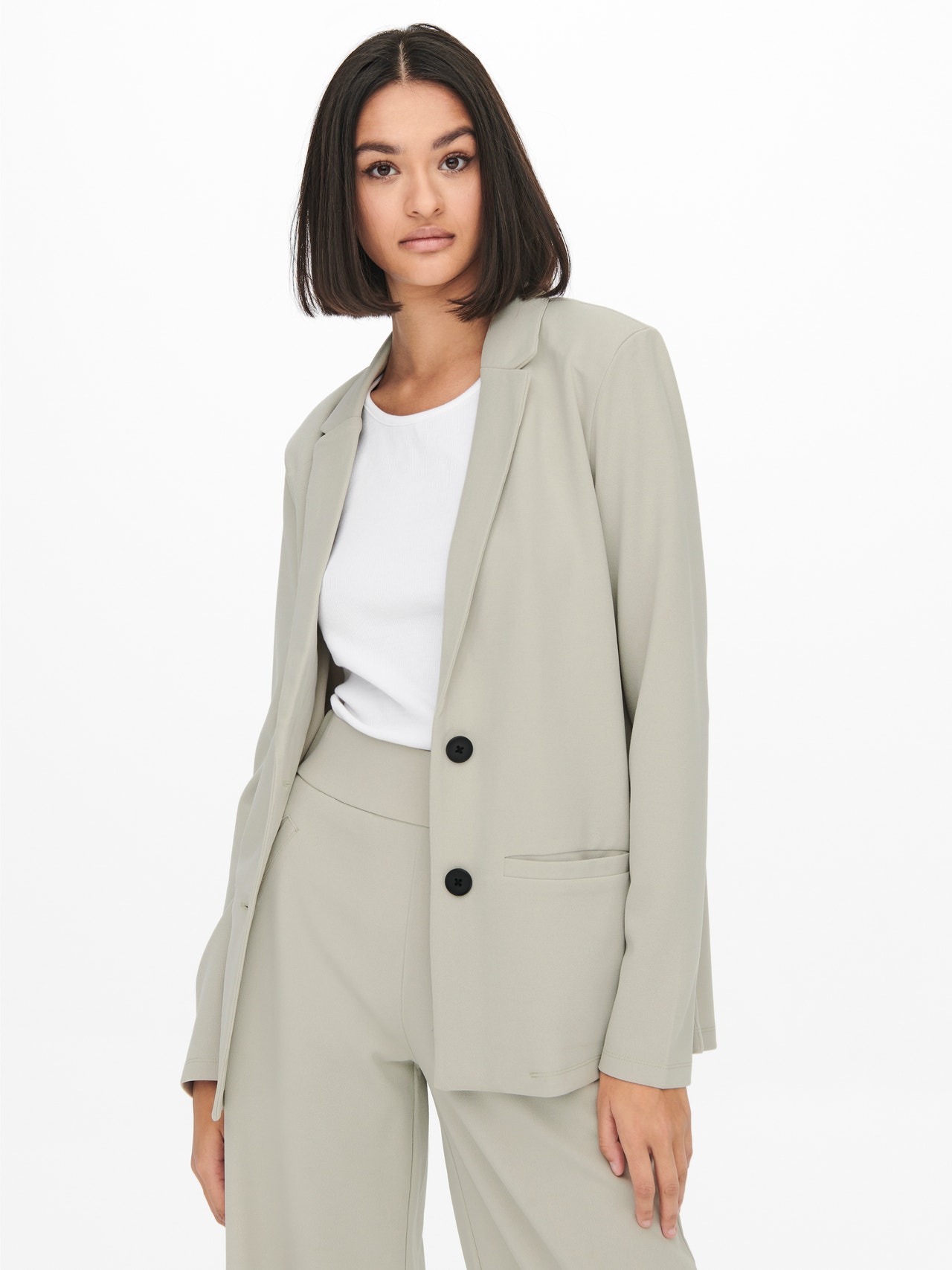 ONLY Blazers Regular Fit Col à revers -Mineral Gray - 15221235