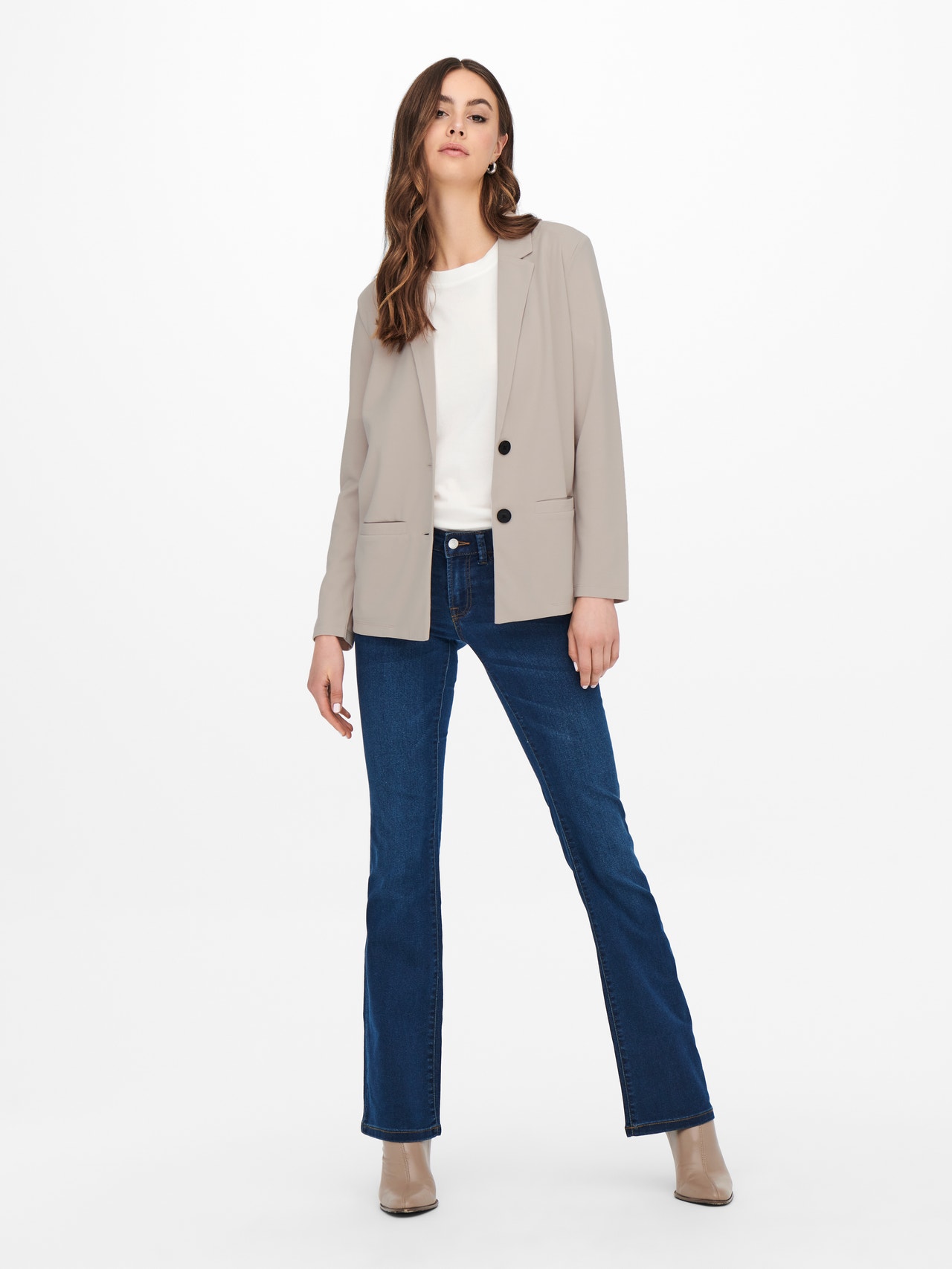 ONLY Blazers Regular Fit Col à revers -Chateau Gray - 15221235