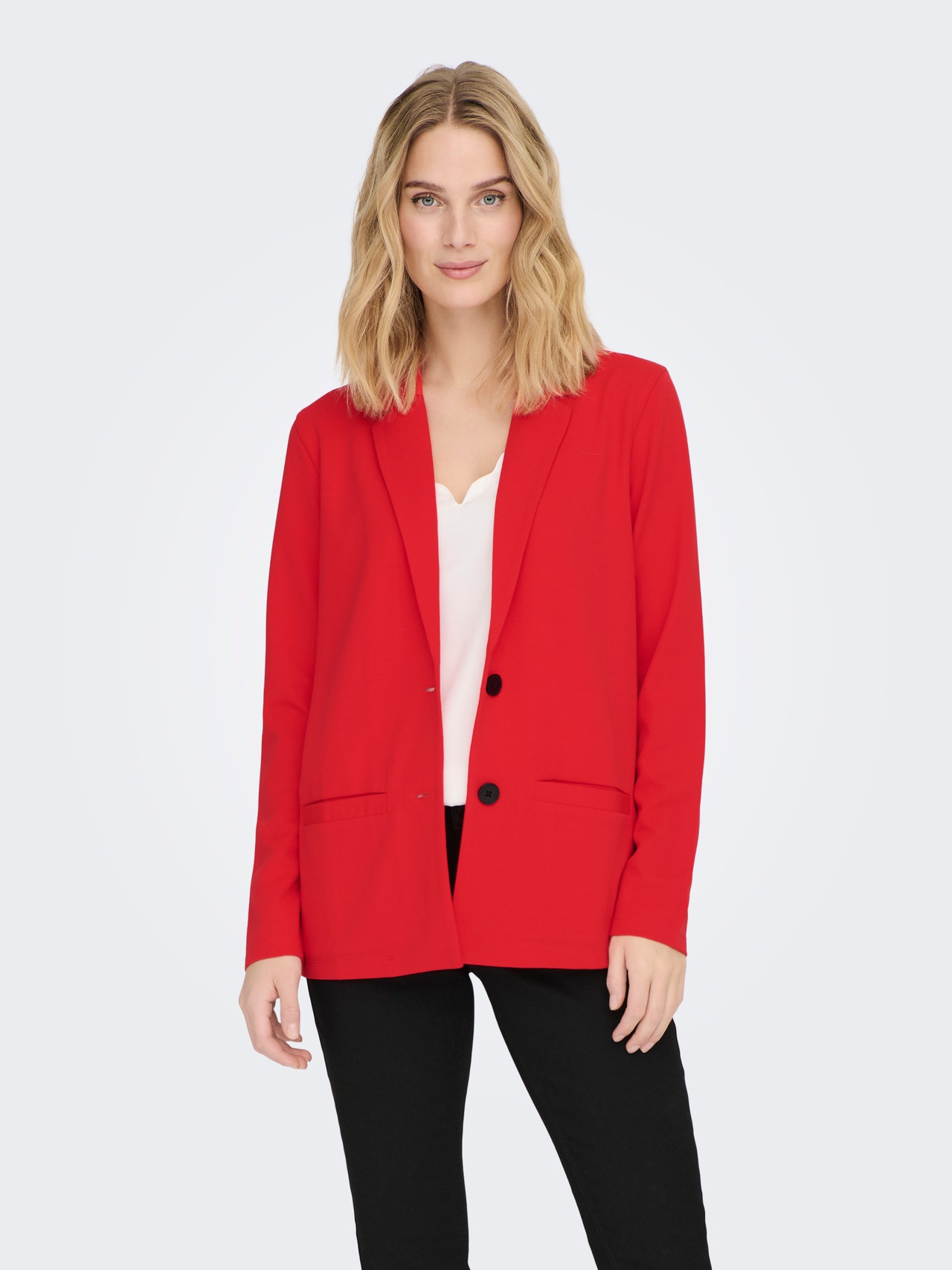 ONLY Blazers Regular Fit Col à revers -Flame Scarlet - 15221235