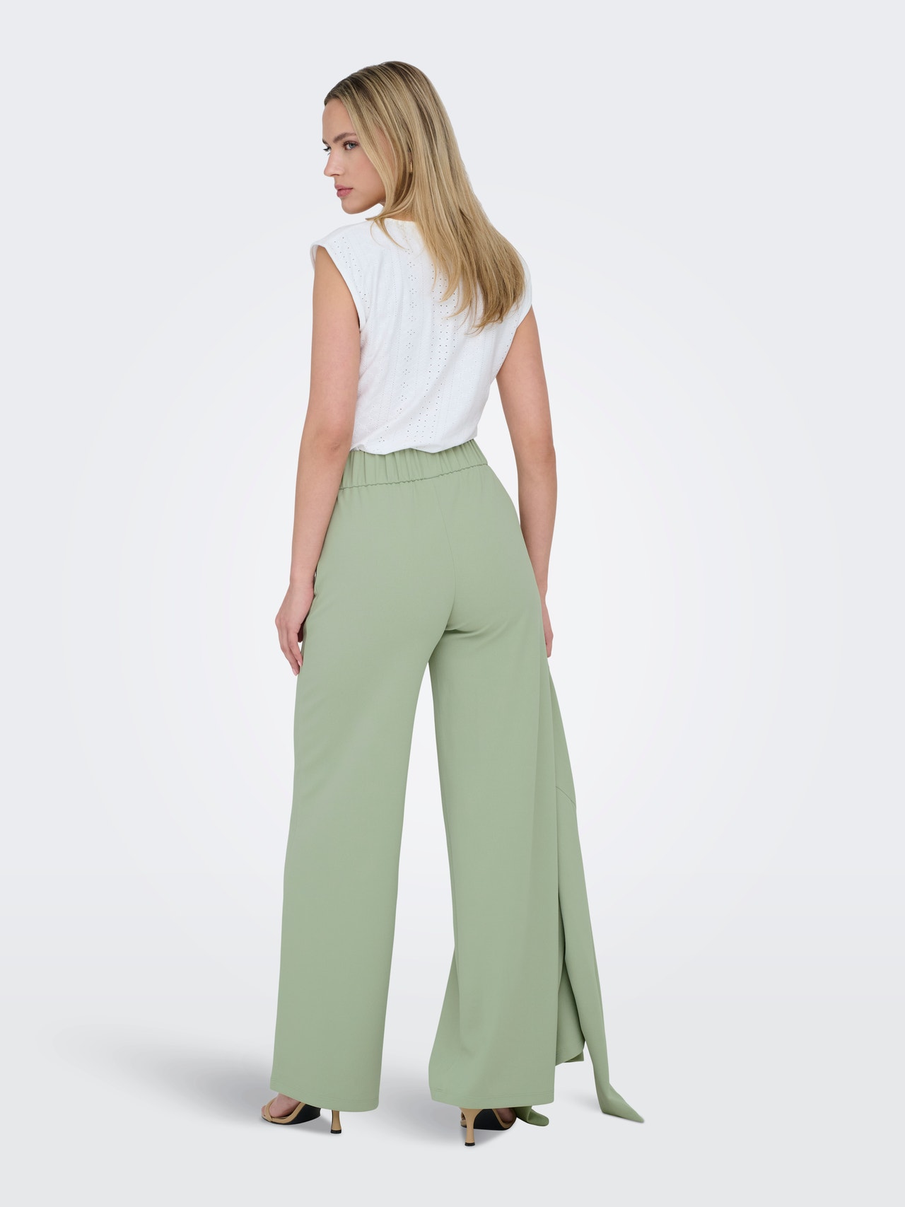 ONLY Široka noga stane Visoki struk Hlače -Desert Sage - 15221238
