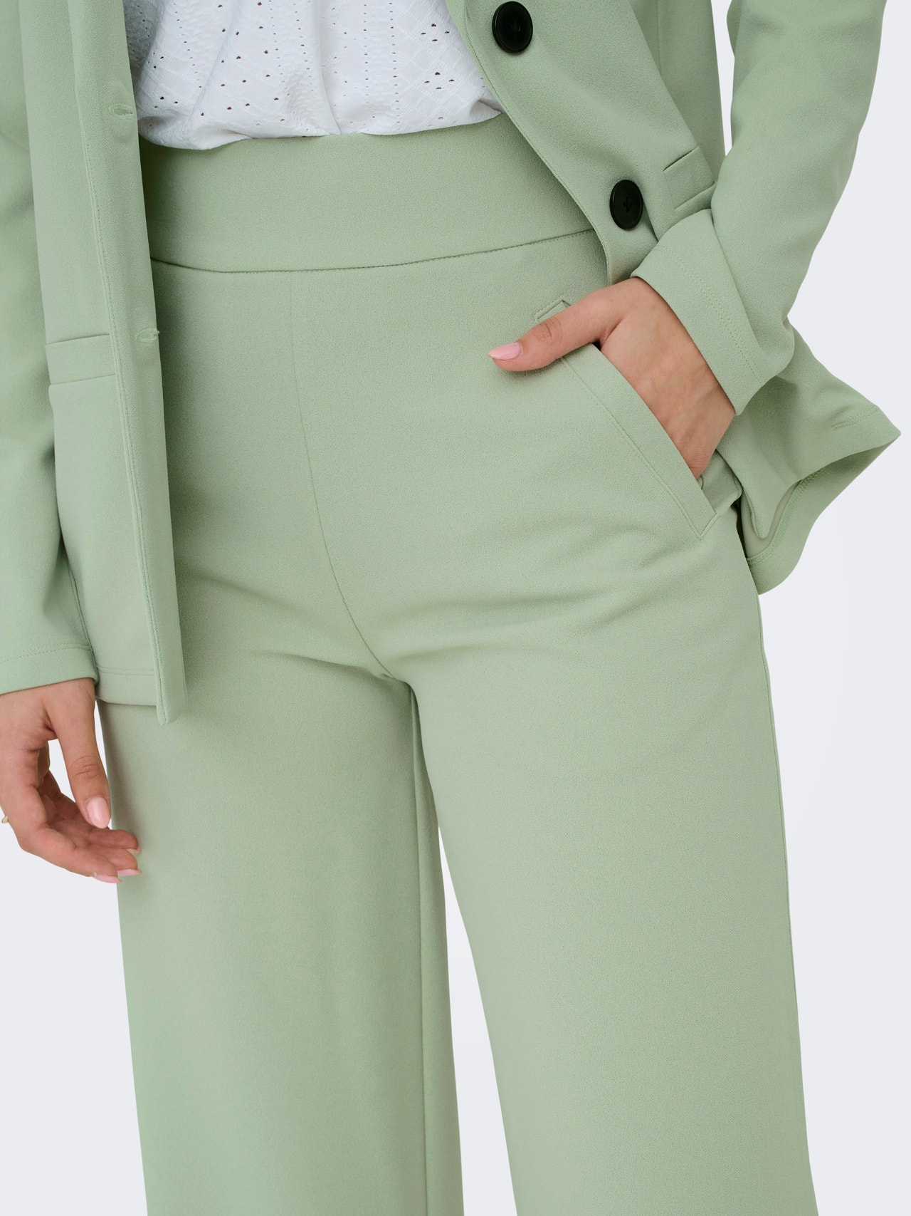 ONLY Široka noga stane Visoki struk Hlače -Desert Sage - 15221238