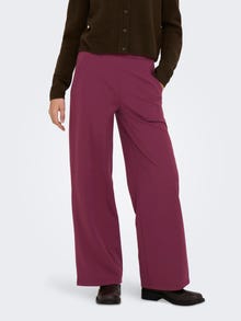 ONLY JDYLOUISVILLE Wide leg fit Leveälahkeiset housut -Maroon Banner - 15221238