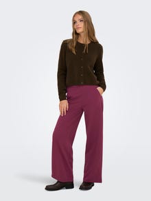 ONLY JDYLOUISVILLE Wide leg fit Leveälahkeiset housut -Maroon Banner - 15221238