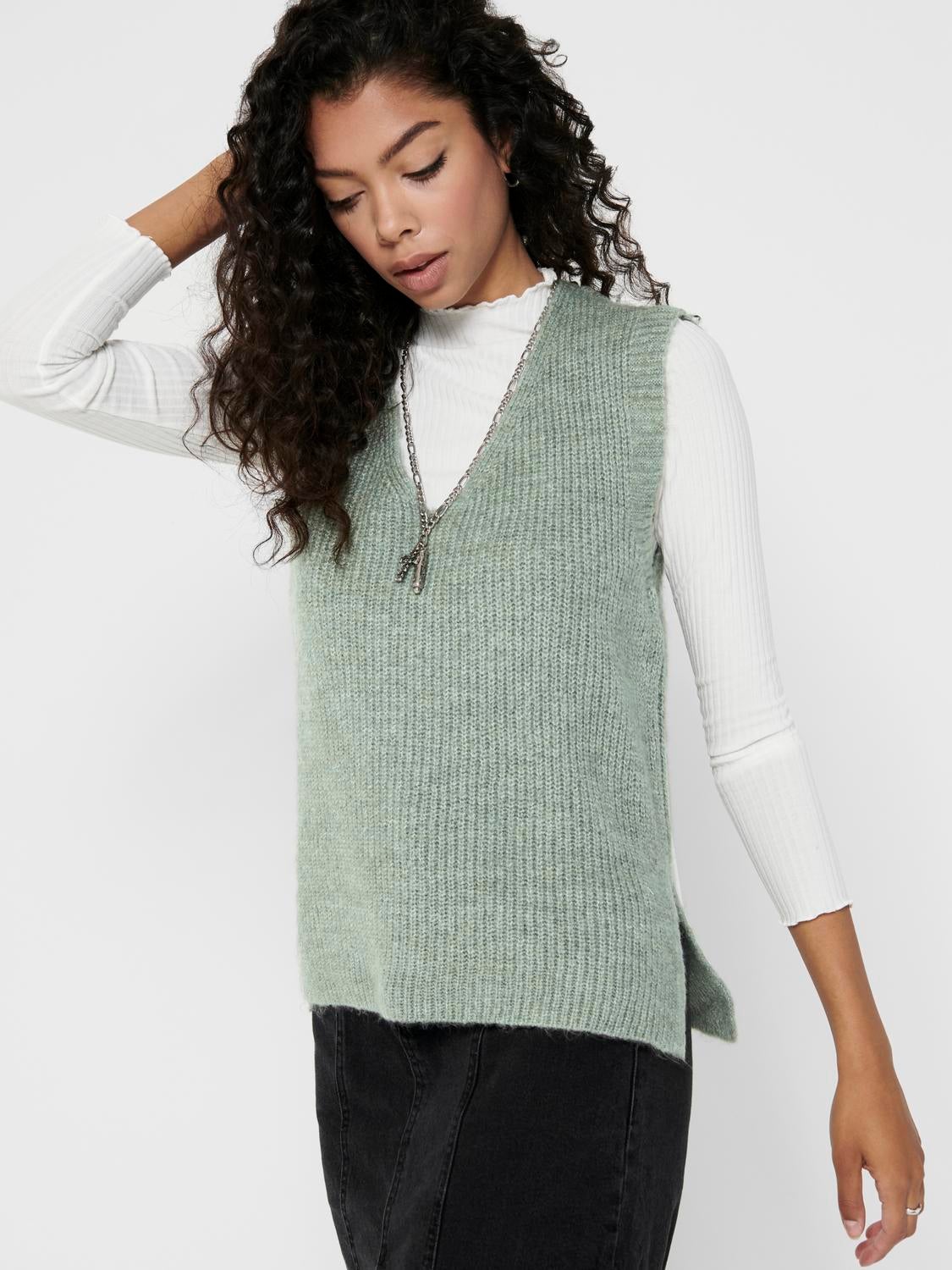 Knitted Waistcoat | Light Grey | ONLY®