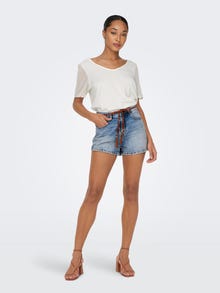 ONLY ONLKELLY High waist Regular fit Denim shorts -Light Blue Denim - 15221469