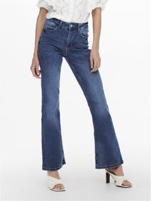ONLY Ausgestellt Hohe Taille Jeans -Medium Blue Denim - 15221571