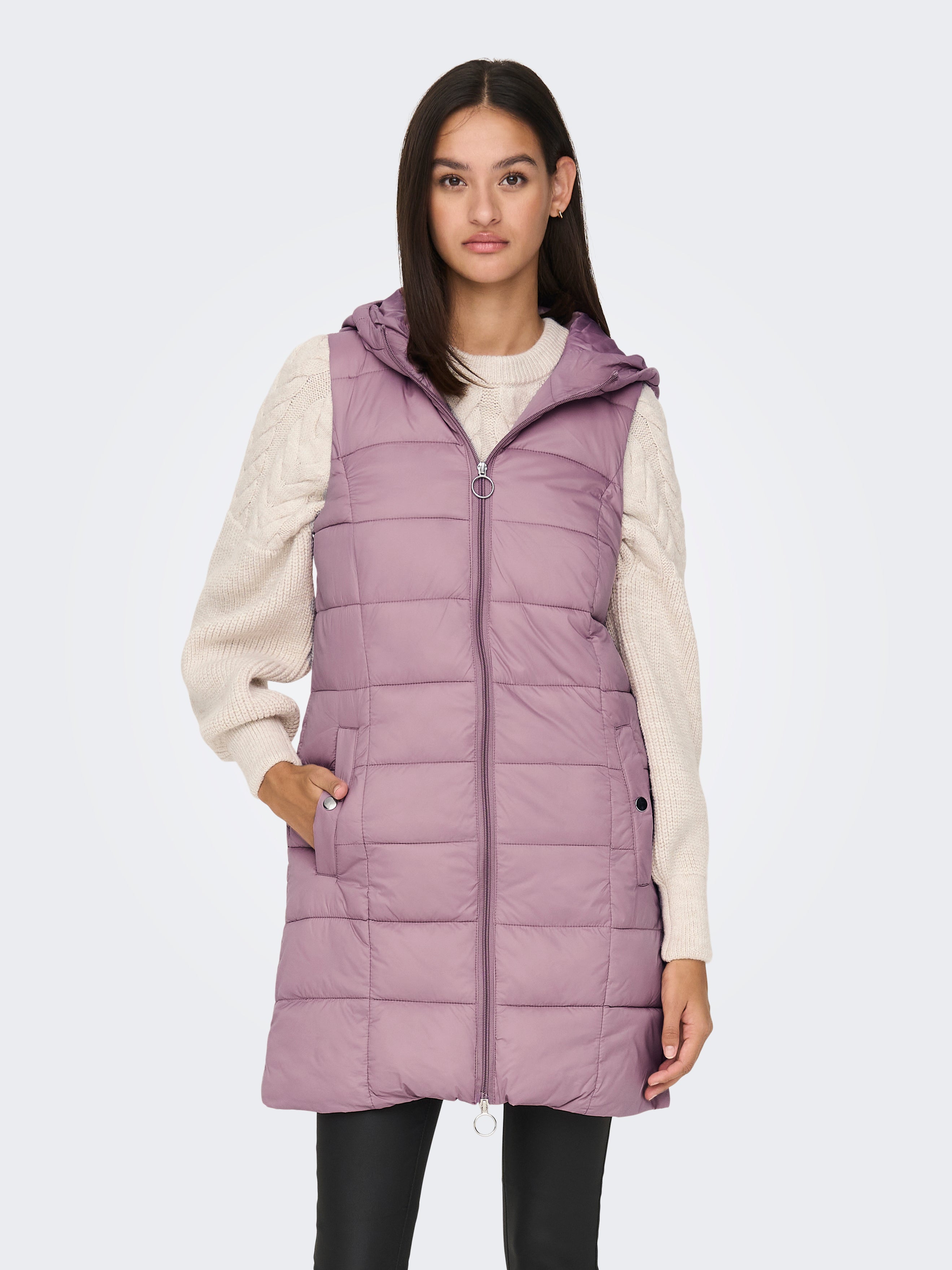 Long padded Waistcoat | Medium Purple 