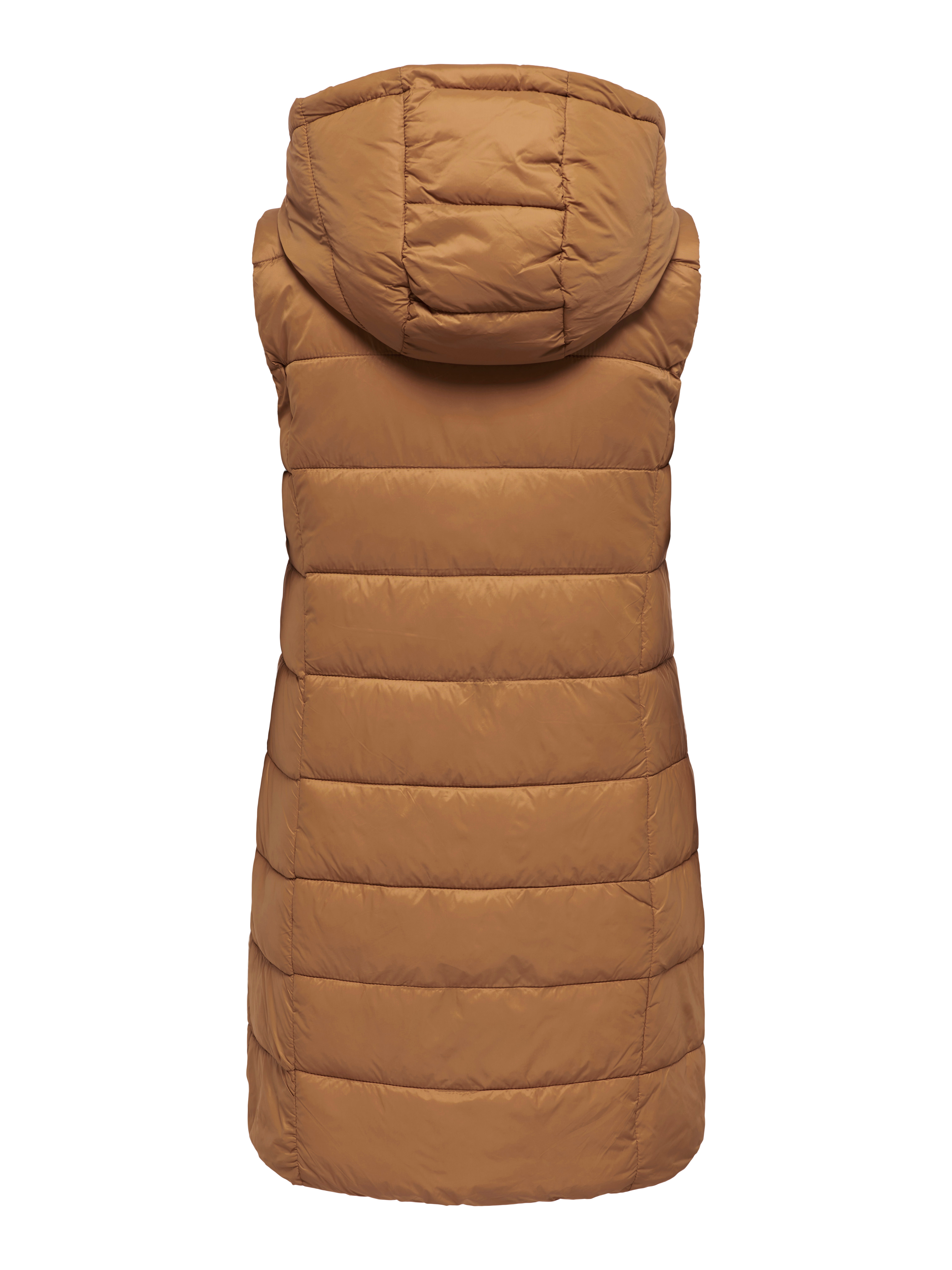 Long padded Waistcoat | Medium Brown 