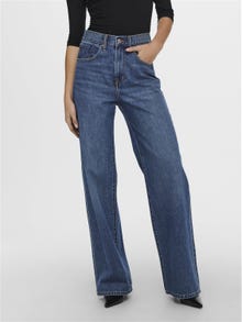 ONLY Weiter Beinschnitt Hohe Taille Jeans -Medium Blue Denim - 15222046