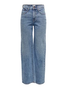 ONLY Jeans Wide Leg Fit Taille haute -Light Blue Denim - 15222070