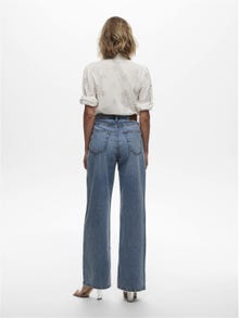 ONLY Weiter Beinschnitt Hohe Taille Jeans -Light Blue Denim - 15222070