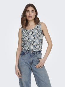 ONLY Regular Fit Round Neck Top -Faded Denim - 15222169