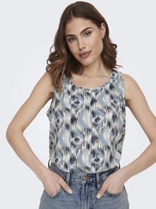 ONLY Regular Fit Round Neck Top -Faded Denim - 15222169