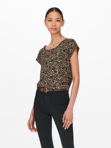 ONLY Regular Fit Round Neck Top -Toasted Coconut - 15222172
