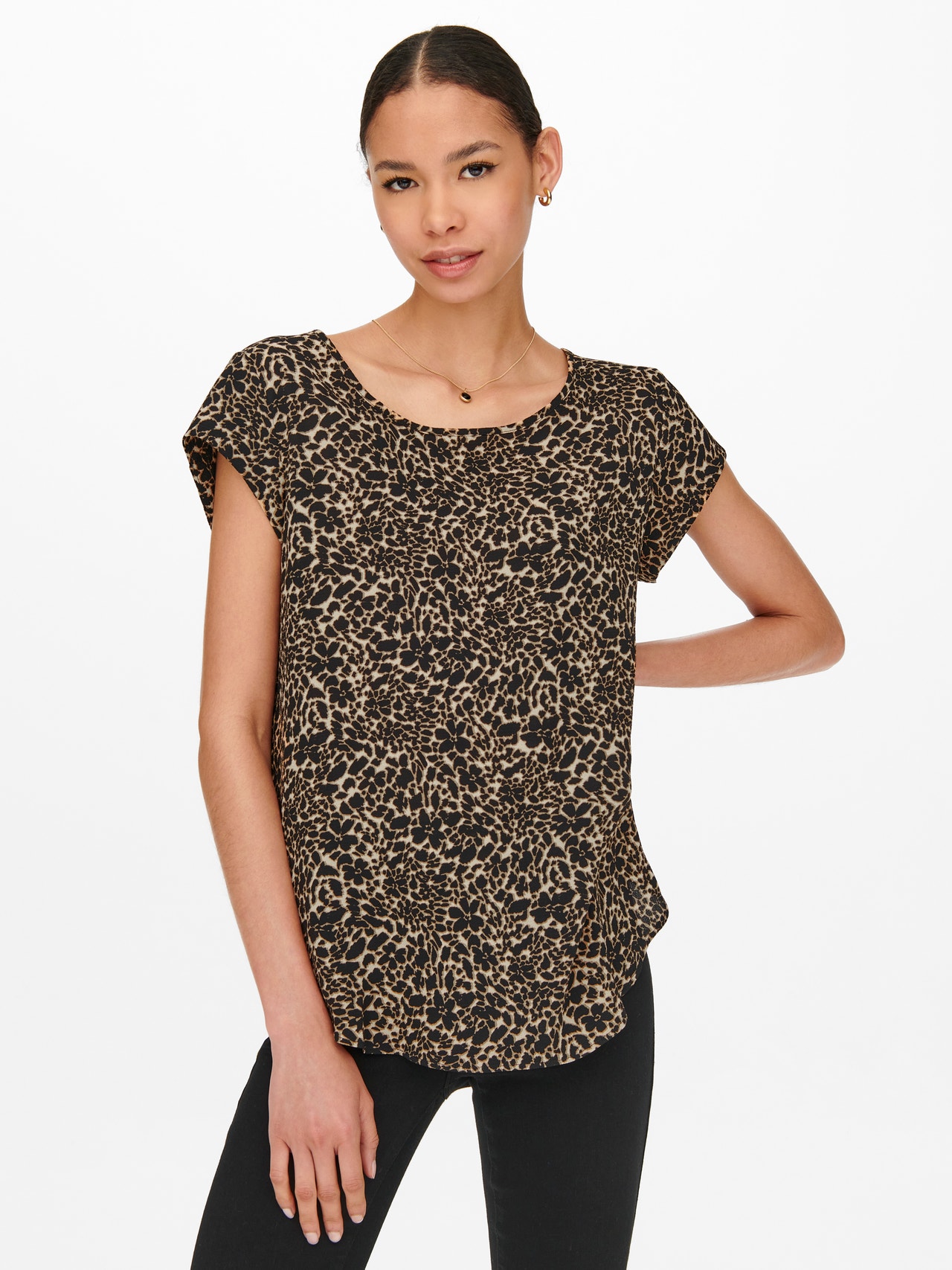ONLY Regular Fit Round Neck Top -Toasted Coconut - 15222172