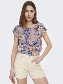 ONLY Printed Top -Woodrose - 15222172