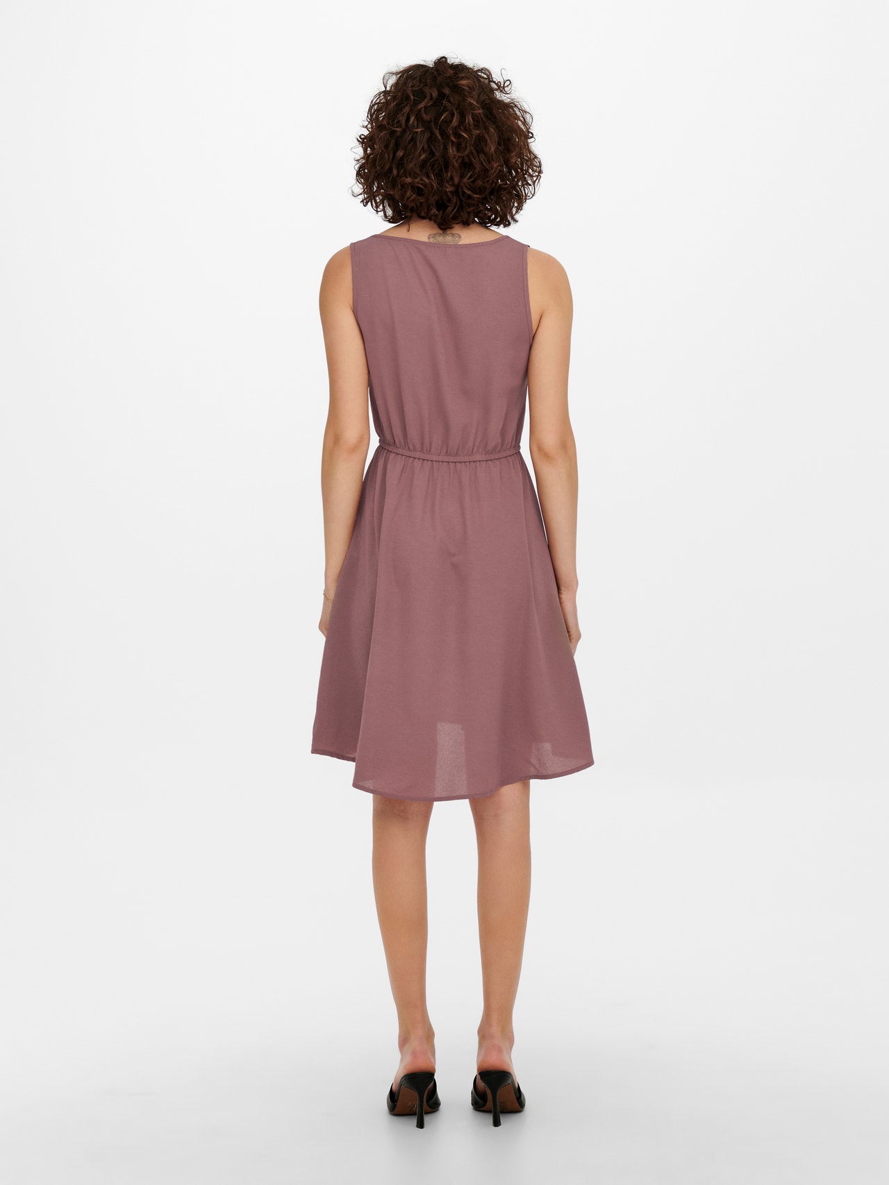 ONLY Regular fit O-hals Korte jurk -Rose Brown - 15222203
