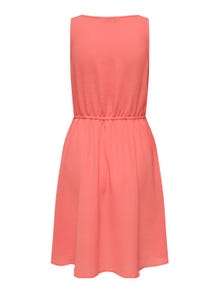 ONLY Regular Fit Round Neck Short dress -Georgia Peach - 15222203