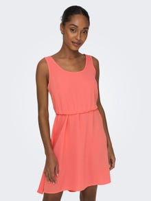 ONLY Regular Fit Round Neck Short dress -Georgia Peach - 15222203