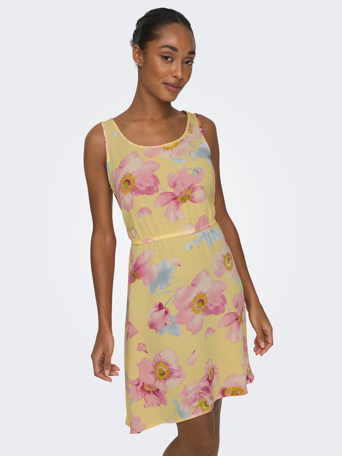 ONLY Mini o-neck dress -Lemon Meringue - 15222204
