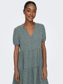 ONLY Mini v-hals kjole -Balsam Green - 15222212