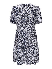 ONLY Regular Fit V-hals Elastiske mansjetter Kort kjole -Vintage Indigo - 15222215