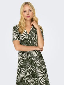 ONLY Mini o-neck dress with pattern -Forest Night - 15222215
