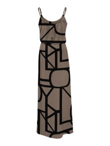 ONLY Regular Fit Round Neck Adjustable straps Long dress -Walnut - 15222217