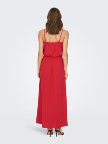 ONLY Regular Fit Round Neck Long dress -Mars Red - 15222218