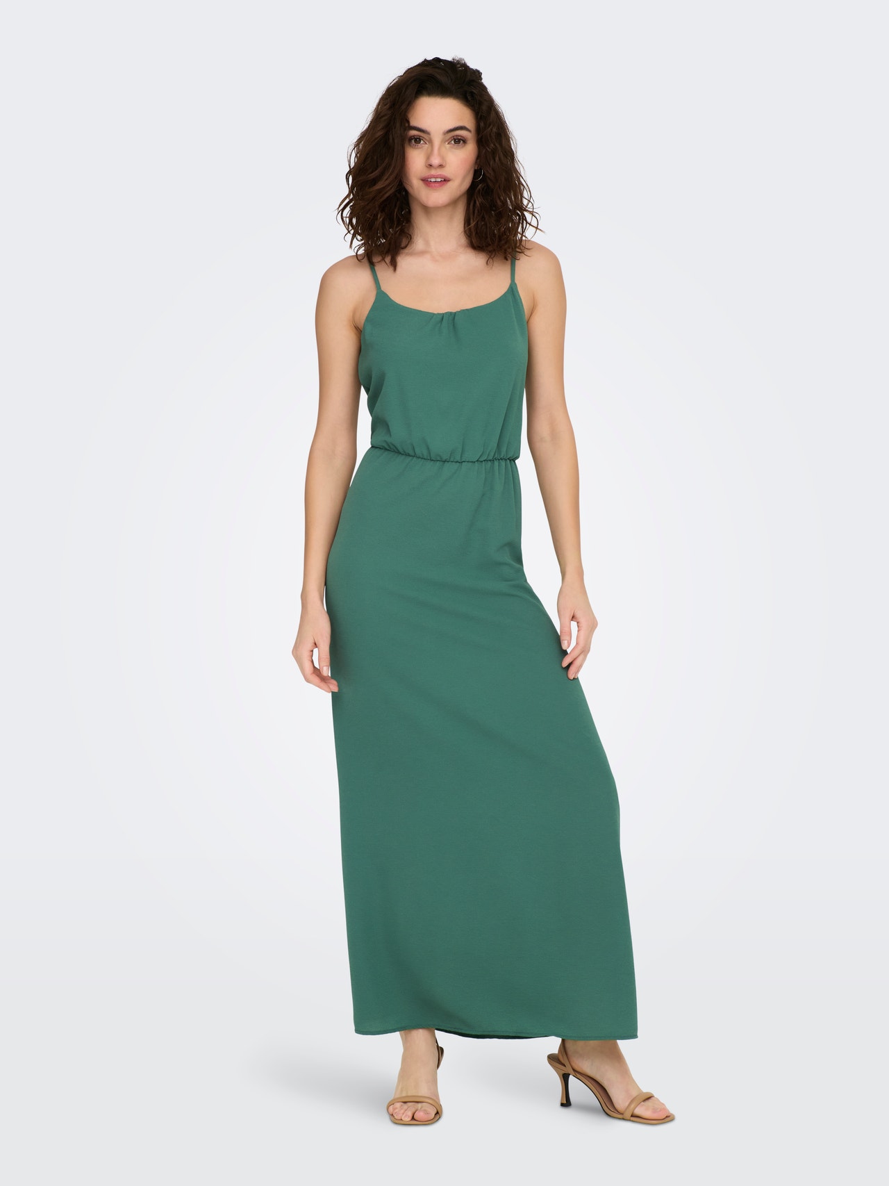 perspectief tafel envelop Effen gekleurd Maxi jurk | Donkergroen | ONLY®