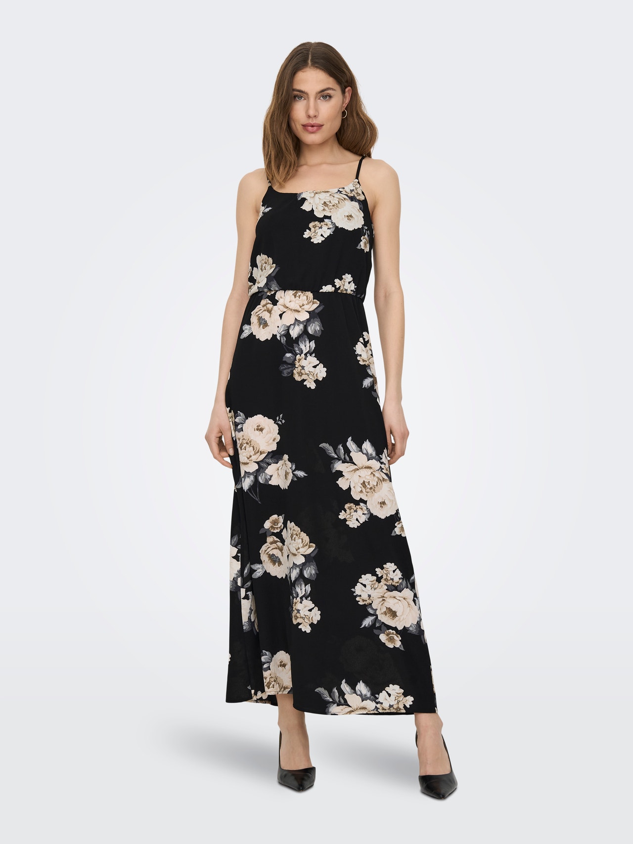 ONLY Maxi kjole med mønster -Black - 15222219