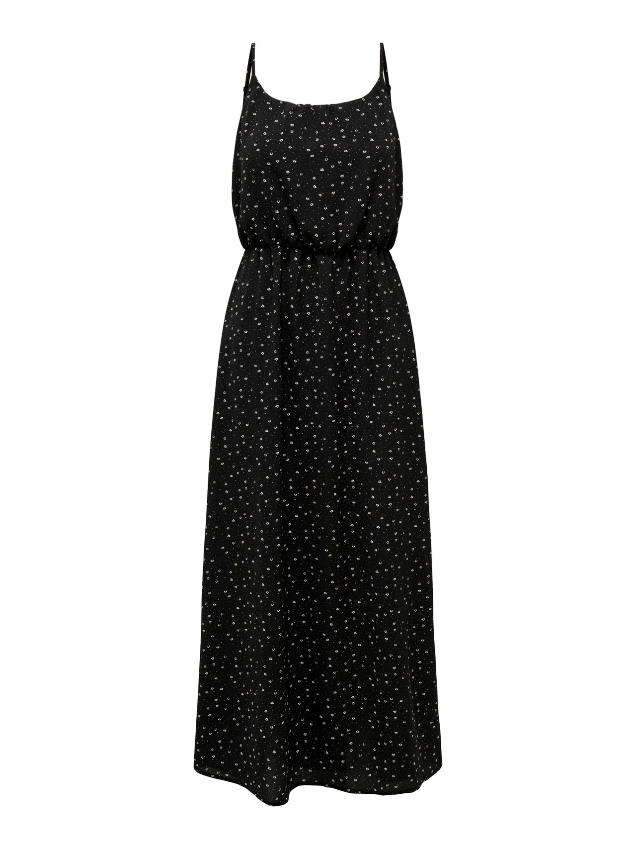 ONLY Regular Fit Round Neck Adjustable straps Long dress -Black - 15222219