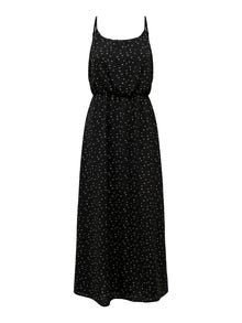 ONLY Regular Fit Round Neck Adjustable straps Long dress -Black - 15222219