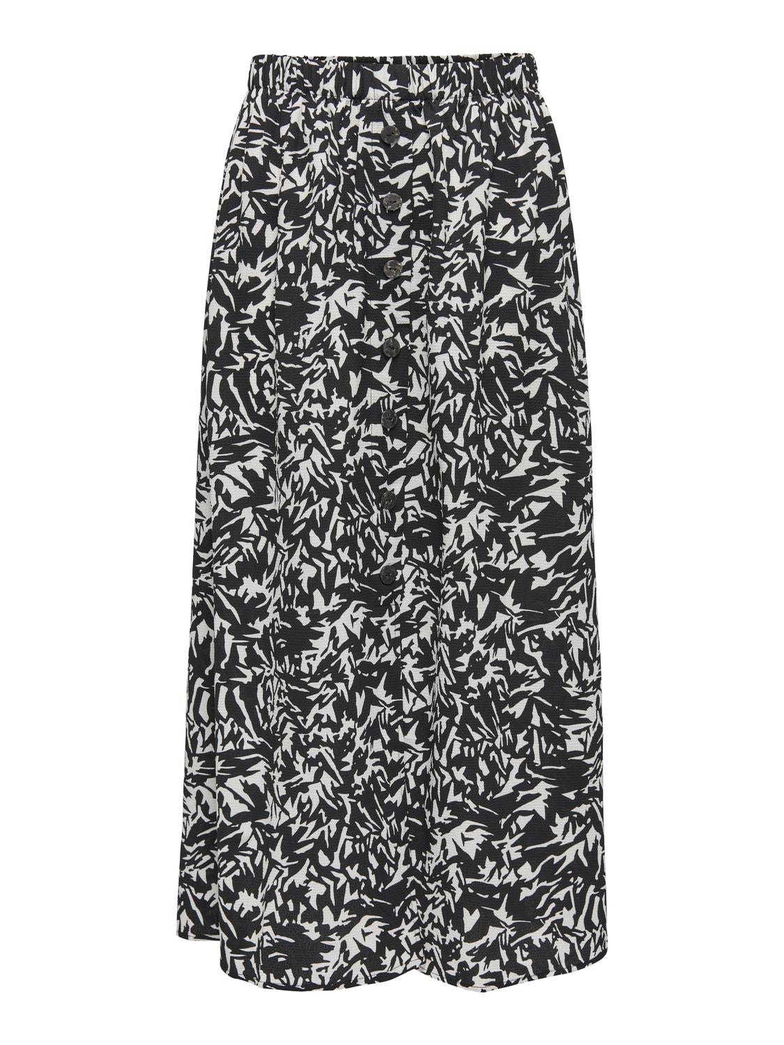 ONLY Printed Midi skirt -Black - 15222221
