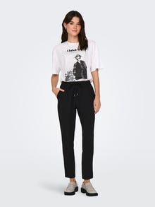 ONLY Classic trousers with high waist -Black - 15222231