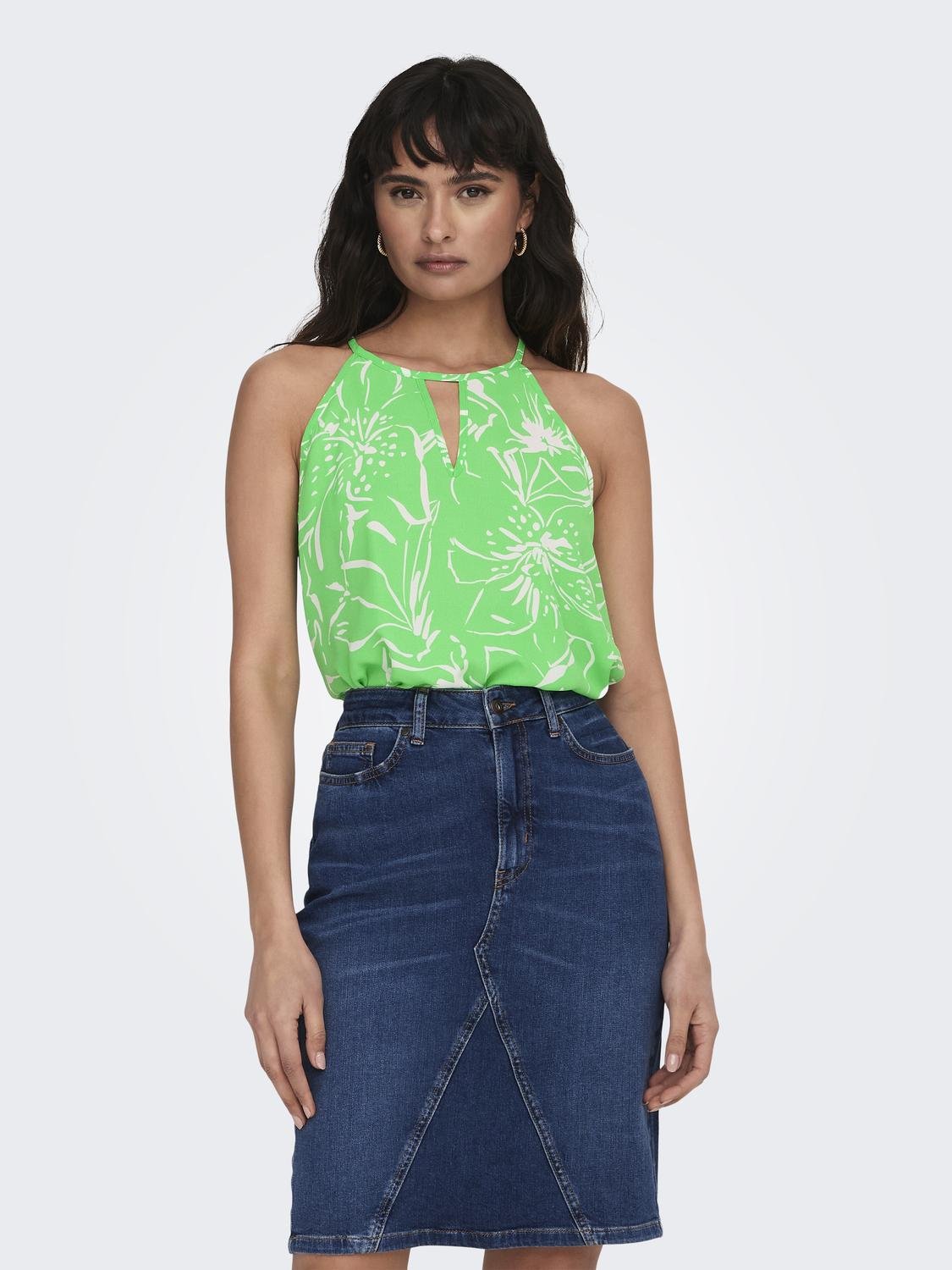 ONLY Regular Fit Round Neck Top -Island Green - 15222385