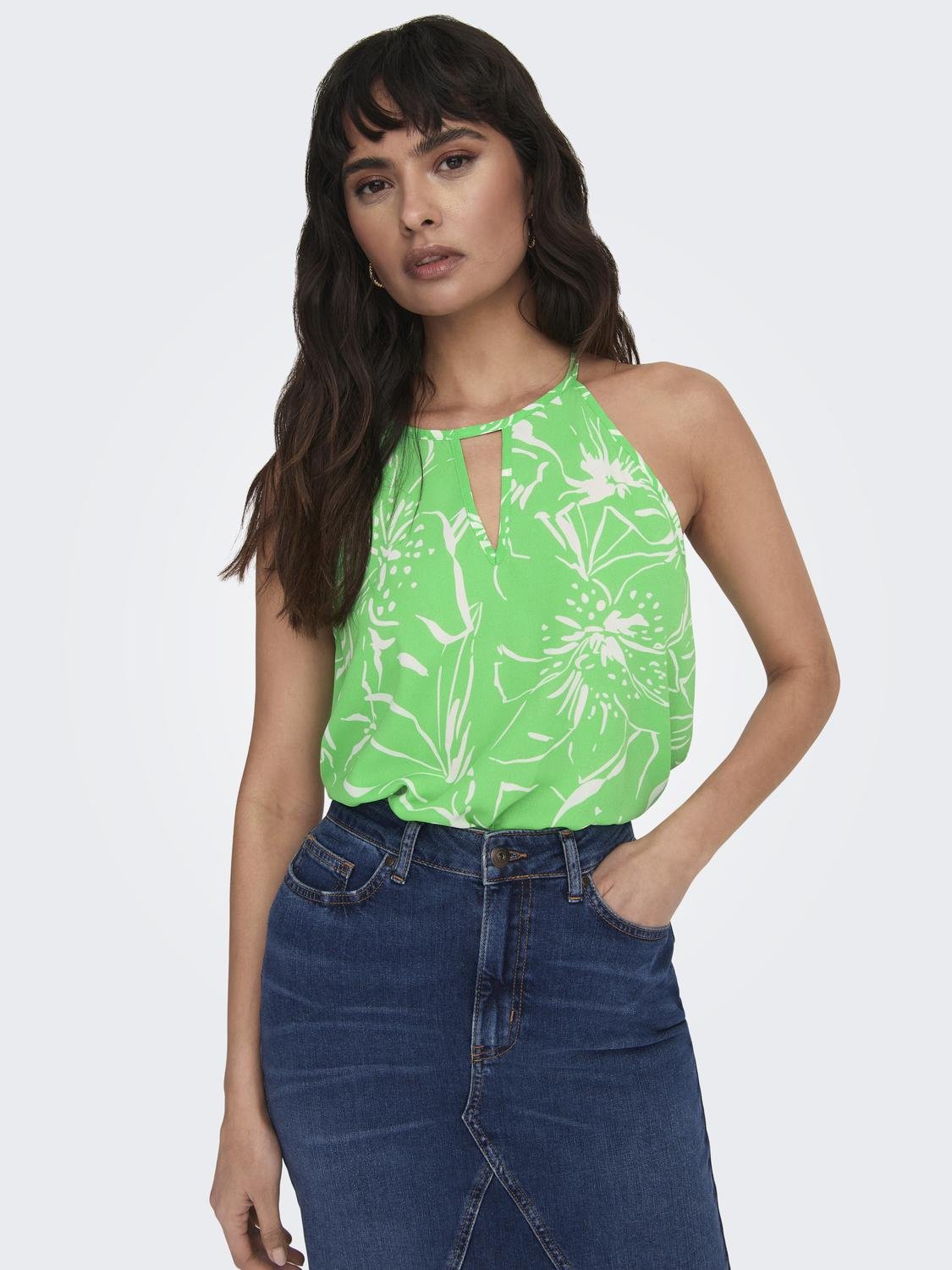ONLY Regular Fit Round Neck Top -Island Green - 15222385