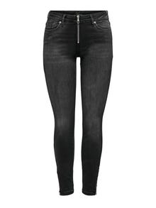 ONLY ONLBLUSH  LIFE MID waist ZIP SKINNY ANKLE Jeans -Dark Grey Denim - 15222416