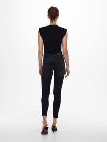 ONLY Skinny Fit Mittlere Taille Reißverschluss am Beinabschluss Jeans -Dark Grey Denim - 15222416