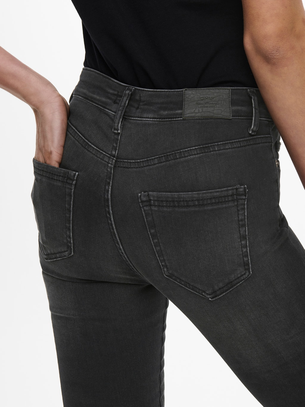 ONLBlush life mid zip Skinny fit jeans | Dark Grey | ONLY®