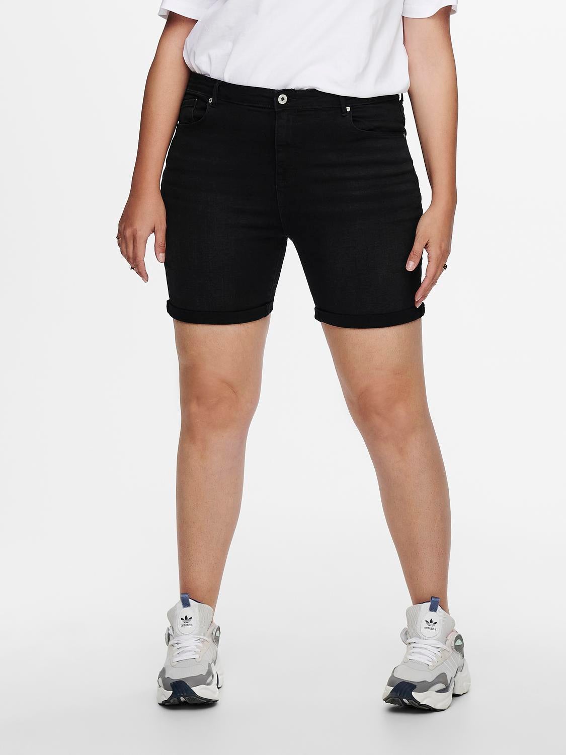 High waisted denim shorts on sale curvy